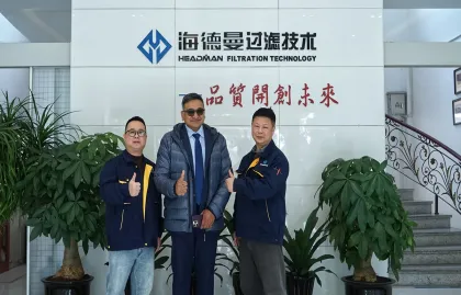 Hintli müşteriler inceleme için Zhejiang Başkanı'nı ziyaret ediyor ve filtrasyon teknolojisinde yeni ufukları keşfetmek için el ele bir araya geliyor
